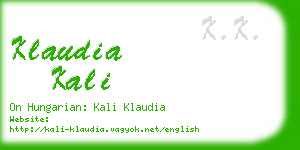 klaudia kali business card